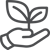 Icon of a hand holding a plant